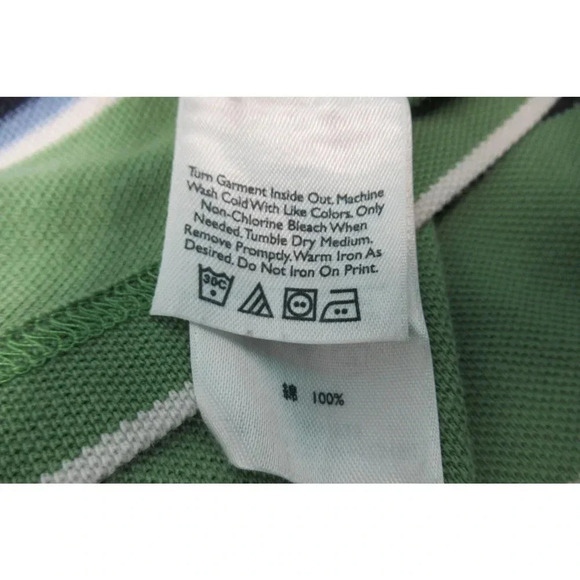 Eddie Bauer Classic Field Polo Pistachio Green Stripe Polo Shirt Men's XL - Picture 5 of 5